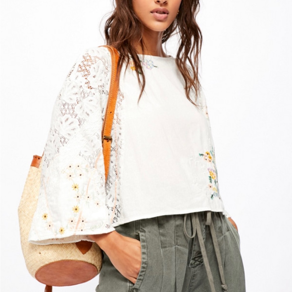 Free people white lace top